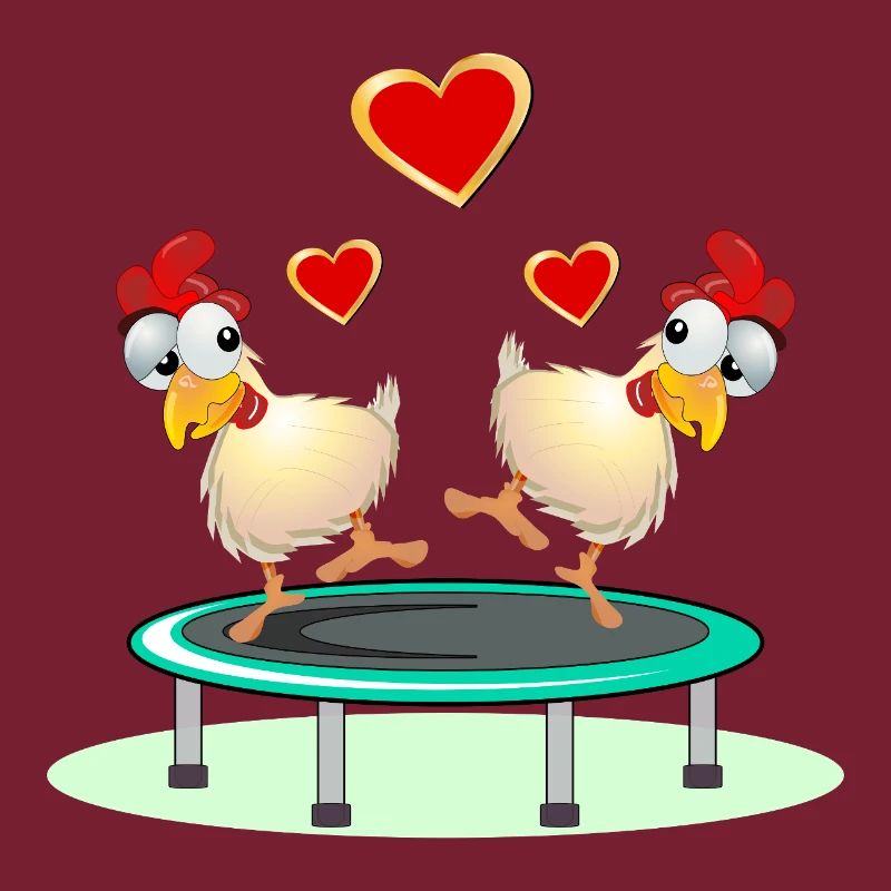 Poules Couples TRAMPOLINE DE SAUT
