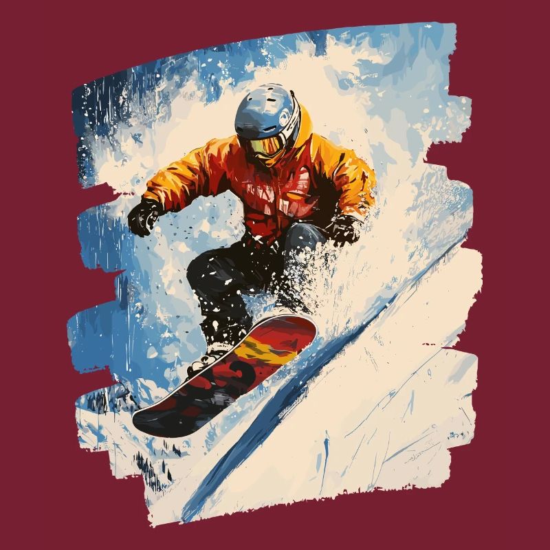 Snowboarder Pulverschnee