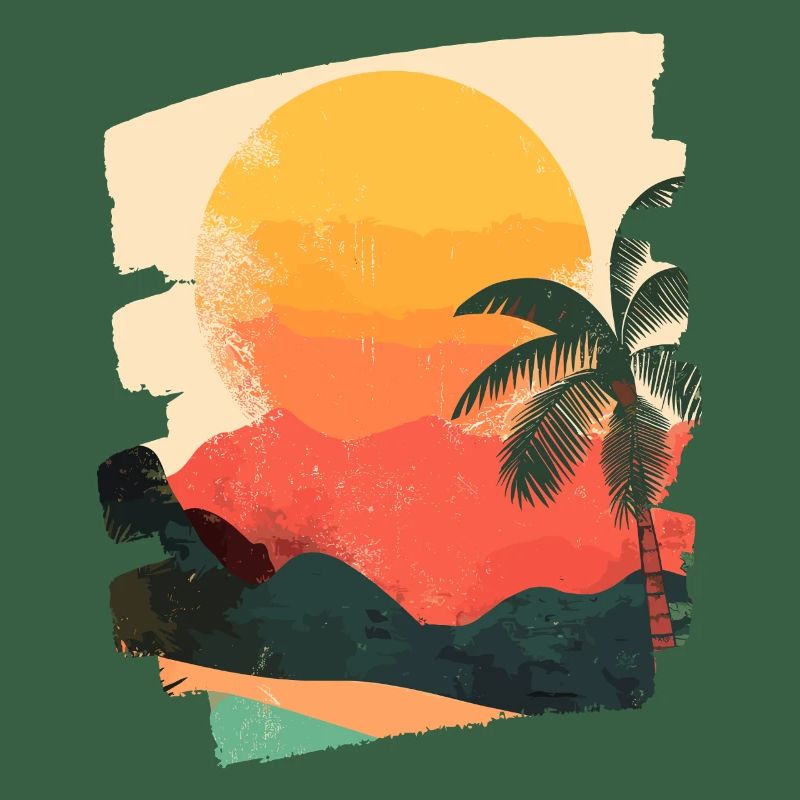 Summer Palm Tree Sunset