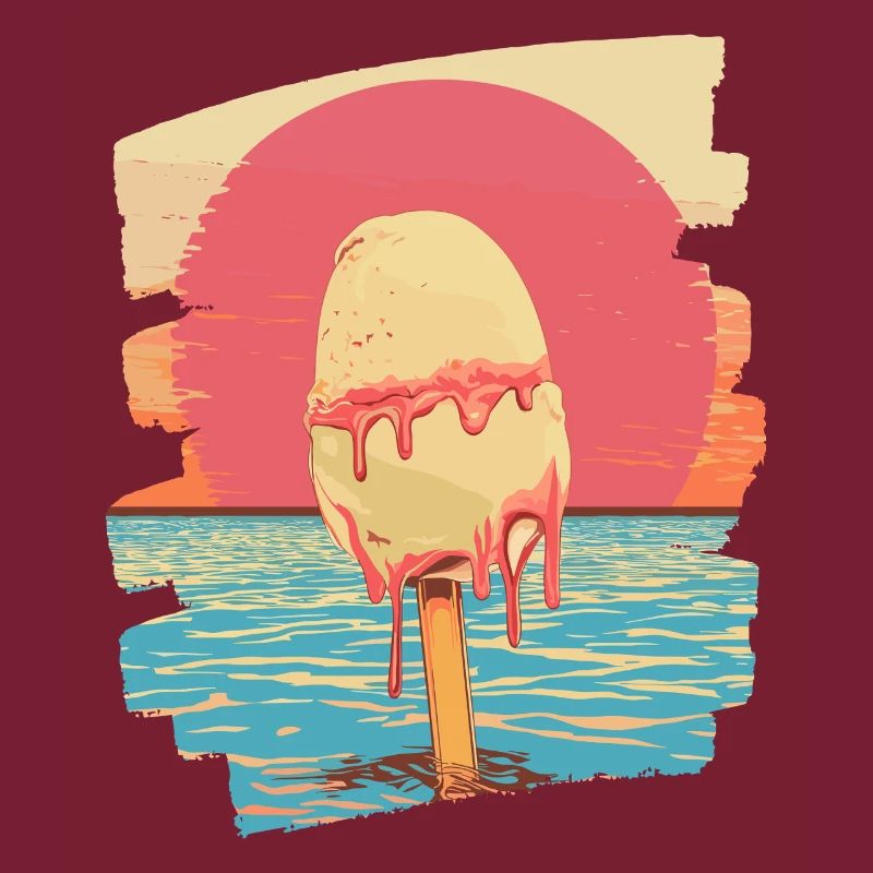 Glace et boule de glace coucher de soleil d’été