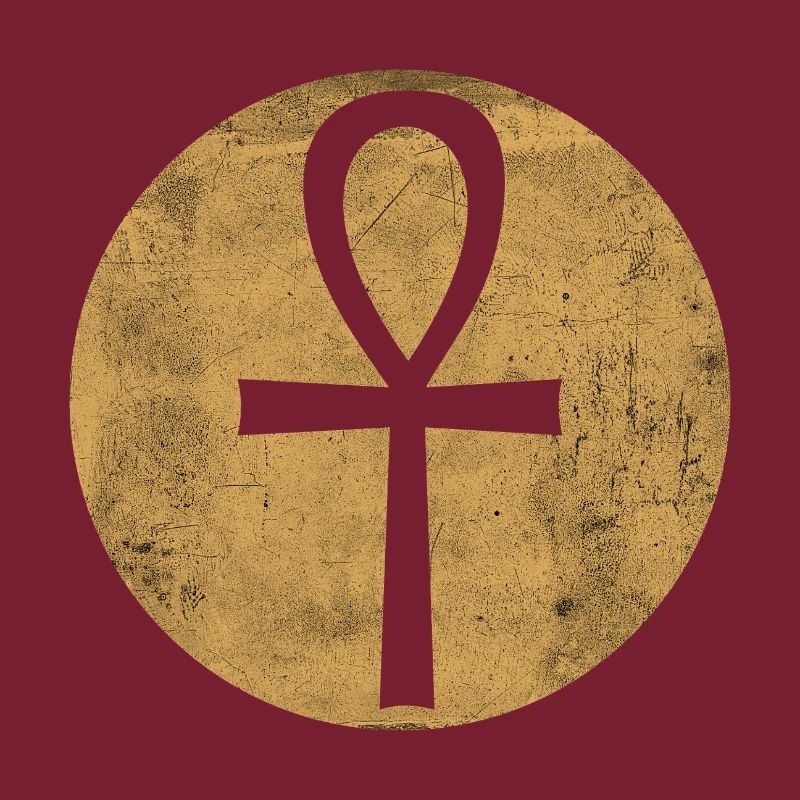Croix égyptienne Ankh dans cercle doré