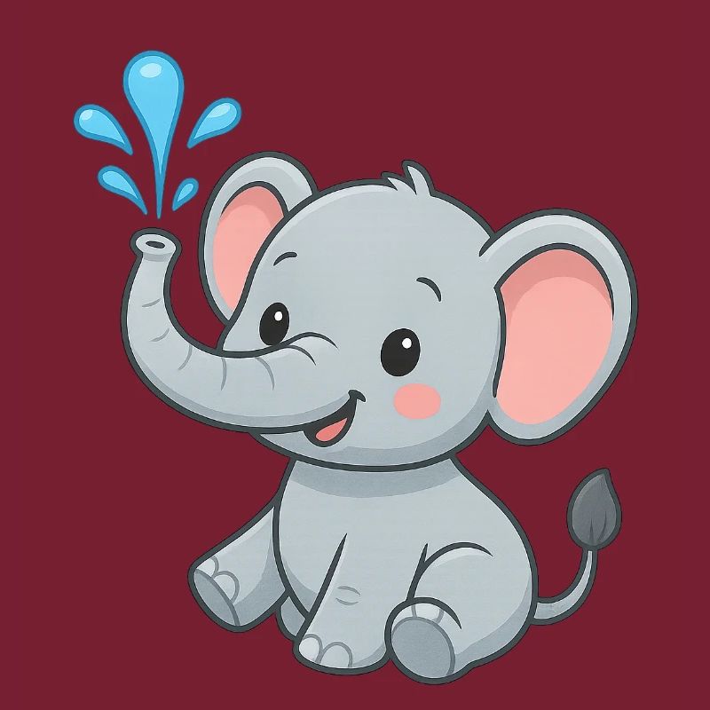 Mignon ami éléphant avec éclaboussure d’eau