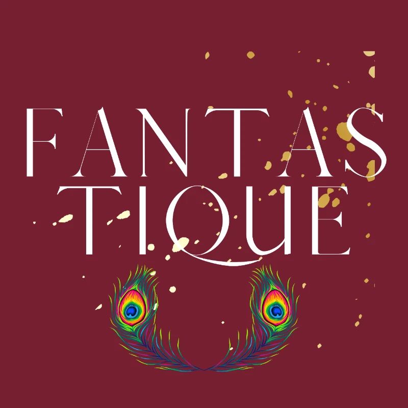 Fantastique - Vibrant Peacock Feathers Typography