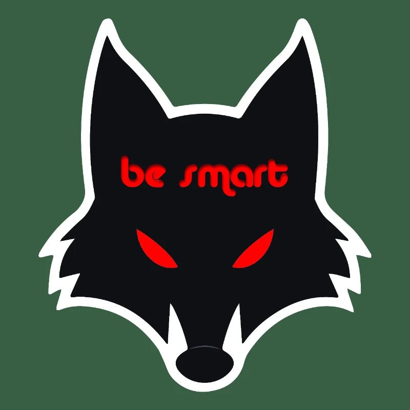 Dark wolf graphic with a message