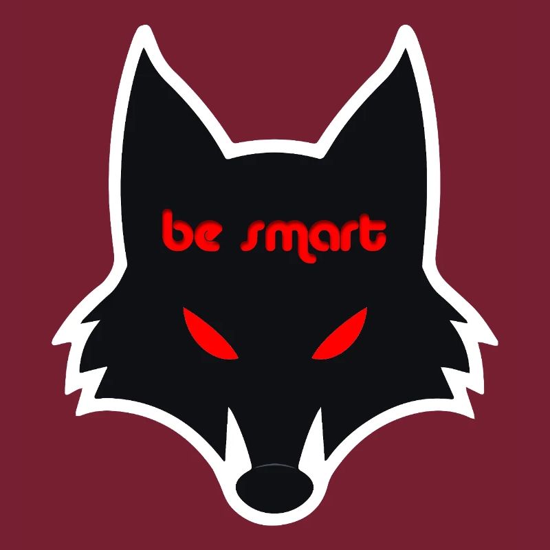 Graphique de loup noir avec un message