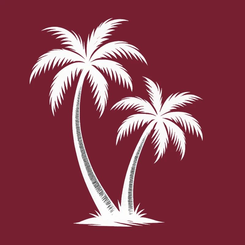 Glowing Palm Trees Silhouette