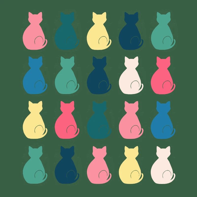 Cat Pattern in Pastel Colors – Pop Art Design