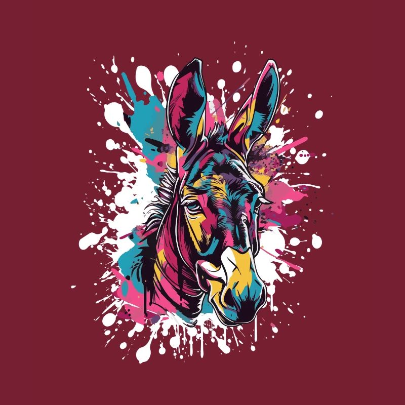 Colorful Zebra Head Splatter