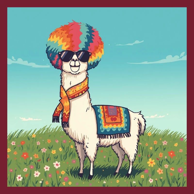Funky Regenbogen Lama