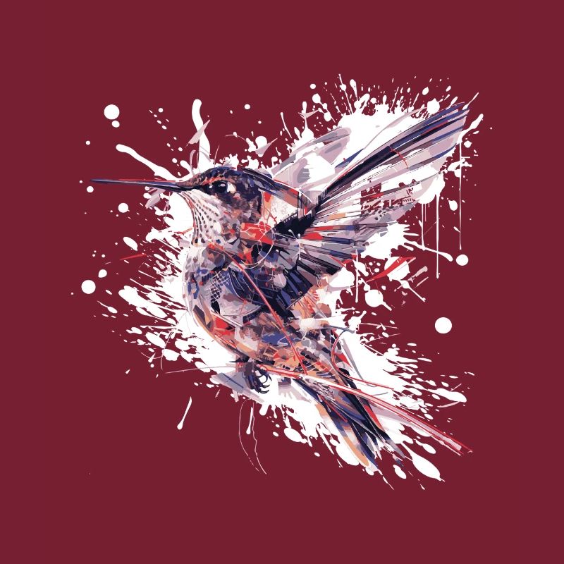 Aquarelle Colibri Éclaboussure