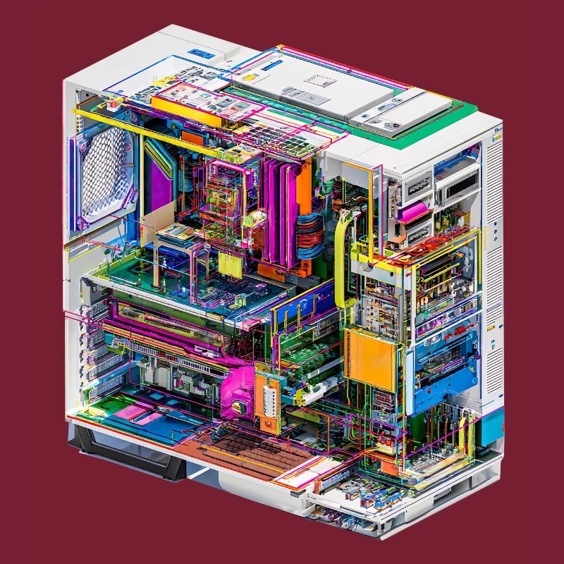 Buntes Innenleben eines Computers