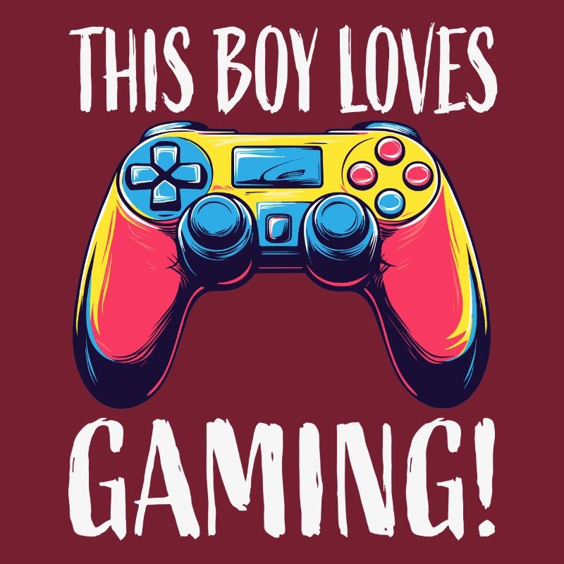Garçon adore la manette de jeu