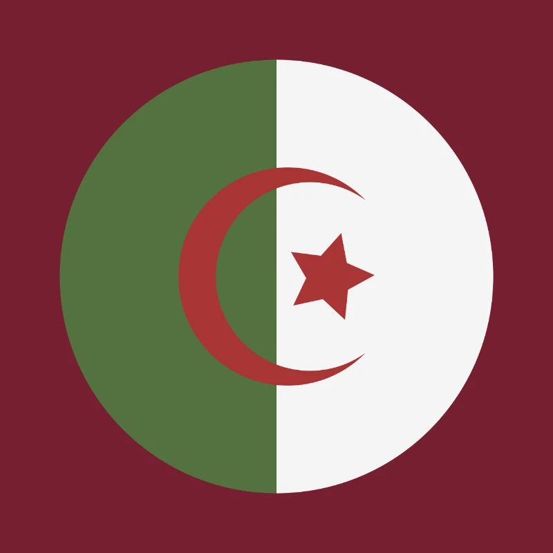 Drapeau rond d’Algérie