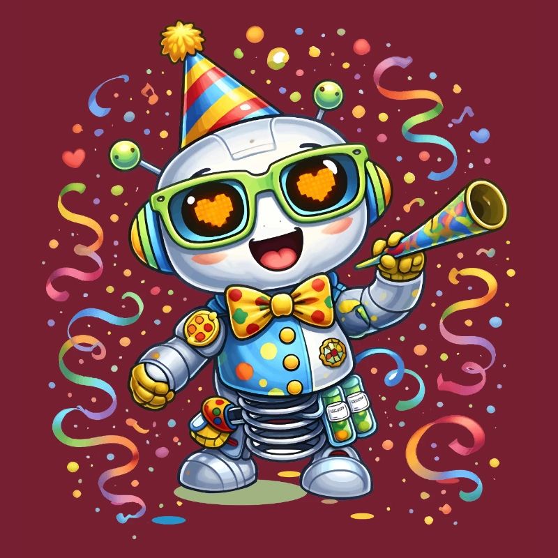Robot de carnaval – Motif coloré de carnaval avec fête