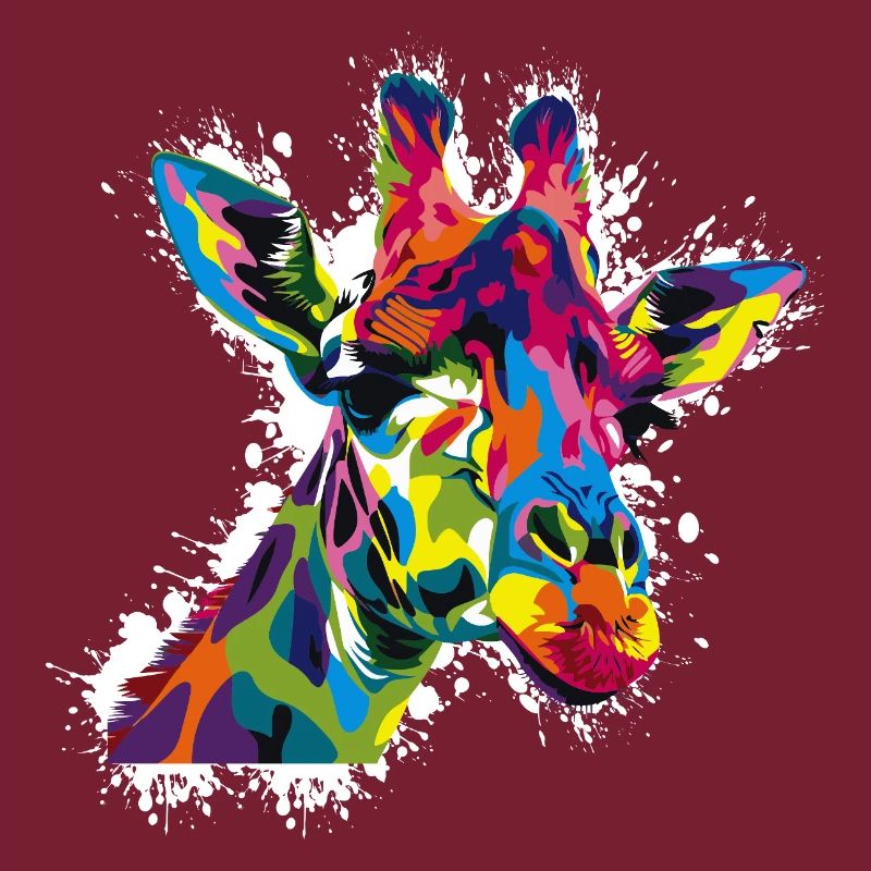 Farbige Giraffe Popart