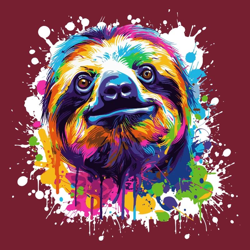 Farbexplosion Faultier Sloth