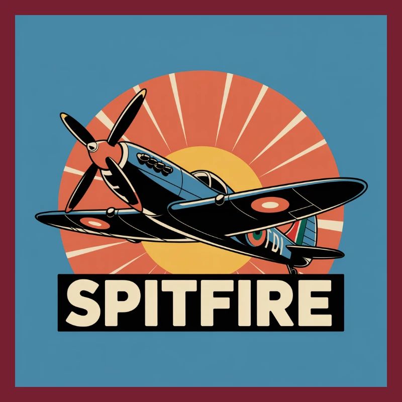 Spitfire Rétro Aviation Imprimé