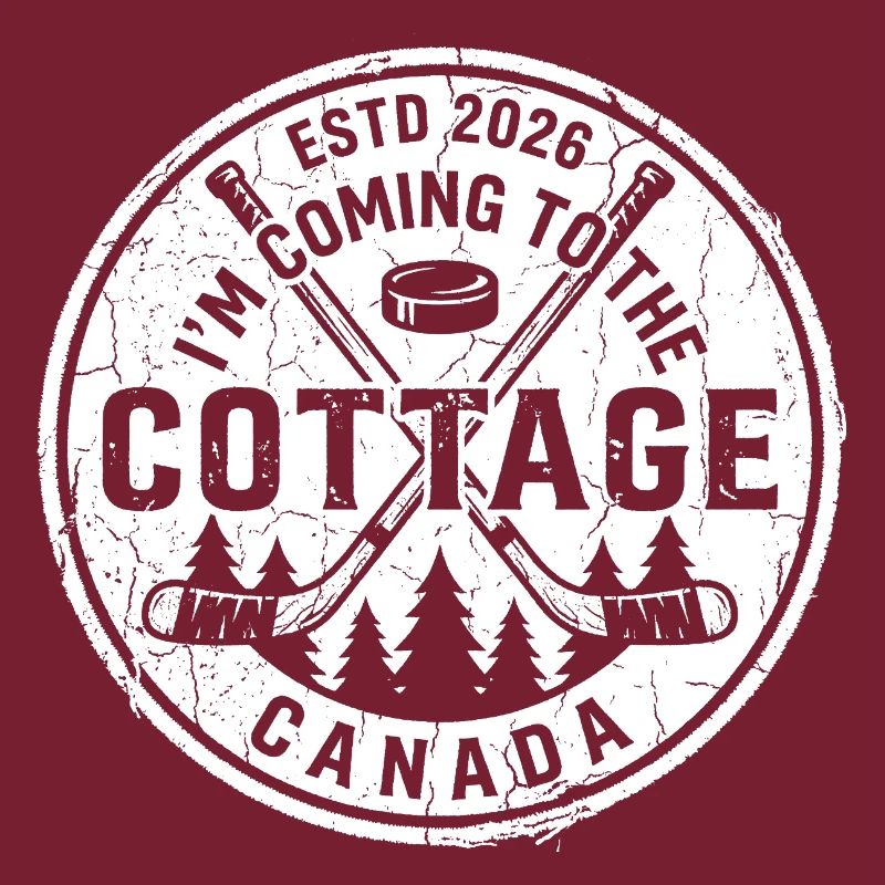 Rustic Cottage Canada Hockey Estd 2026 Design