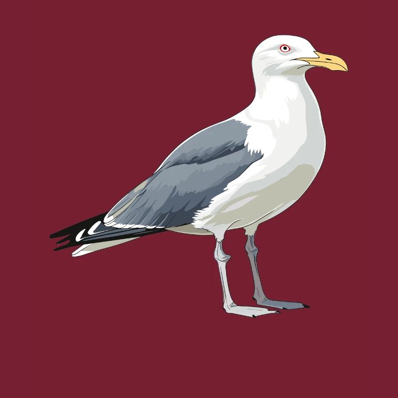 Illustration de bande dessinée de mouette côtière