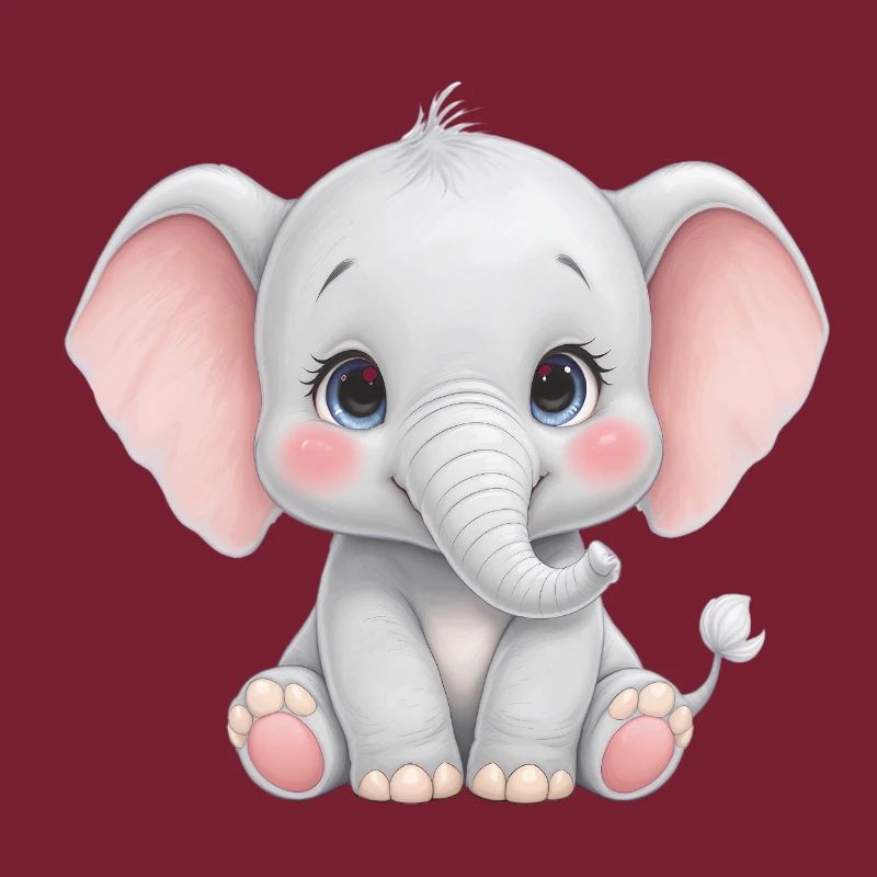 Dessin animé câlin bébé éléphant
