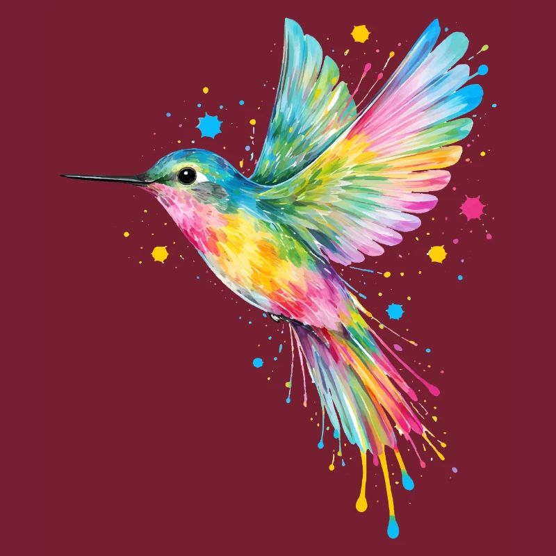 Farbenfroher Kolibri – Graffiti Vogelkunst