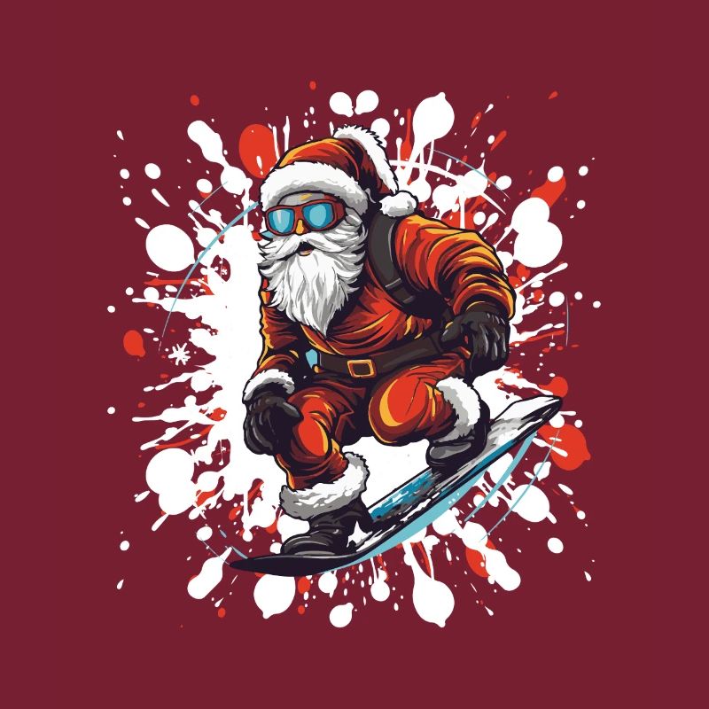 Weihnachtsmann Snowboard
