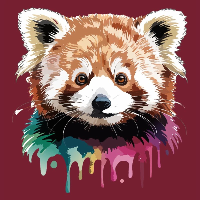 Roter Panda Kopf Farbkunst