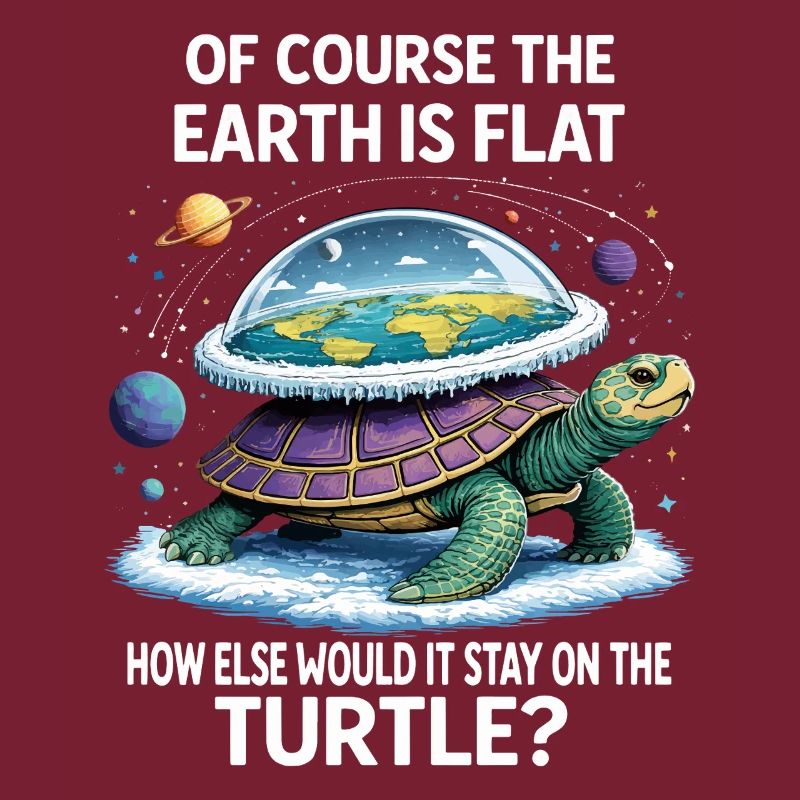 Schildkröte Flat-Earth Spruch
