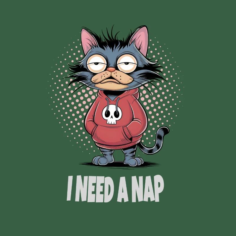 I Need A Nap Müde Katze 