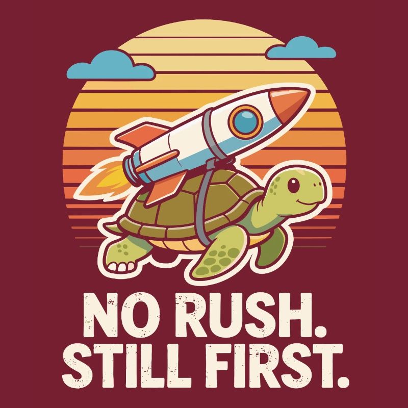 Pas de précipitation toujours Premier Turtle Rocket Rétro drôle