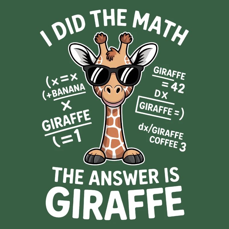 Math Sayings Giraffe Funny Math Gift