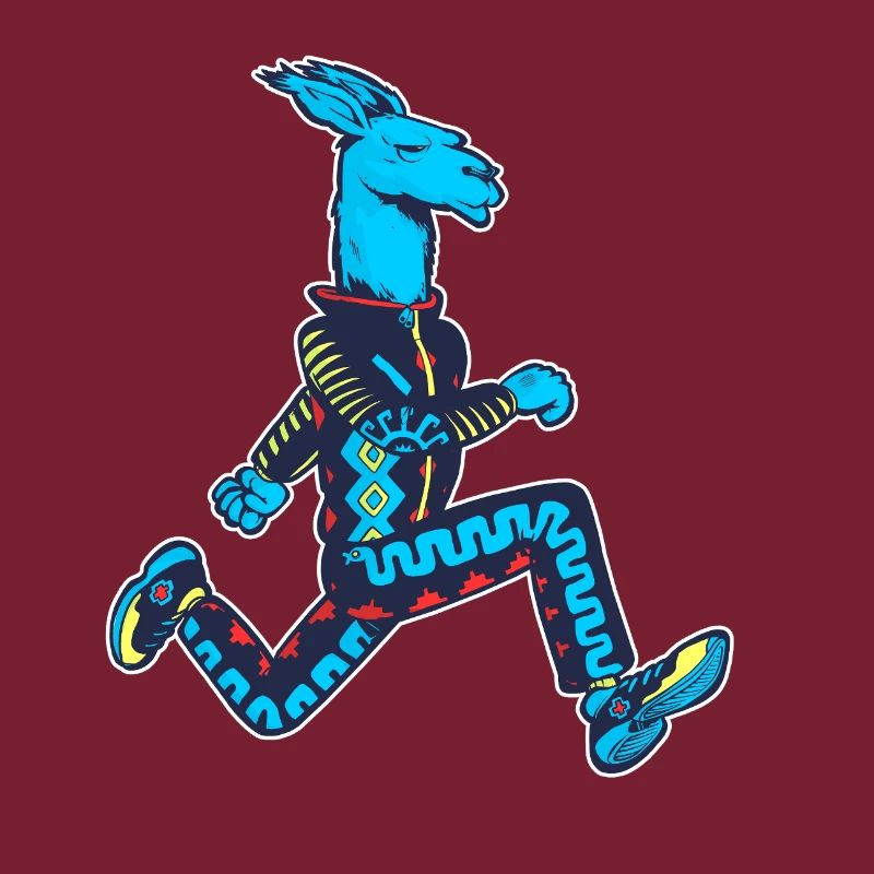 Blauer Lama-Läufer