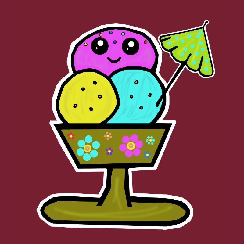 Glace colorée Sundae Glace Glace Glace