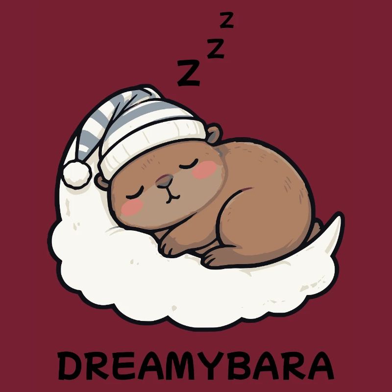 Capybara Sleeping Dreamybara – Kawaii Cozy Night