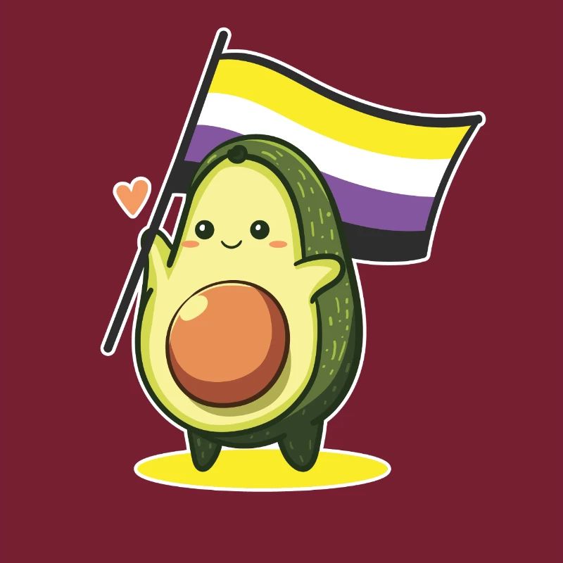 Avocado Nonbinary Flag LGBT Queer CSD Pride