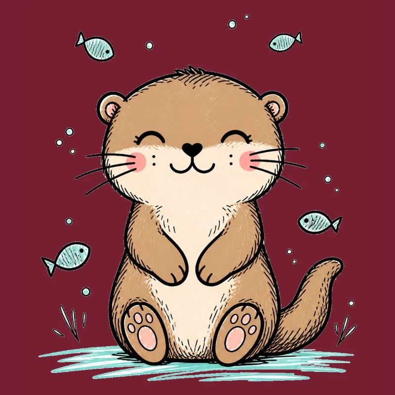Fröhlicher Doodle-Otter