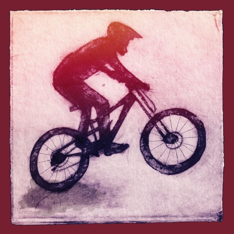 Mountainbiker - handgeschnitzte Druckvorlage