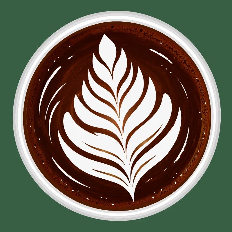Latte Art Leaf Cappuccino Design