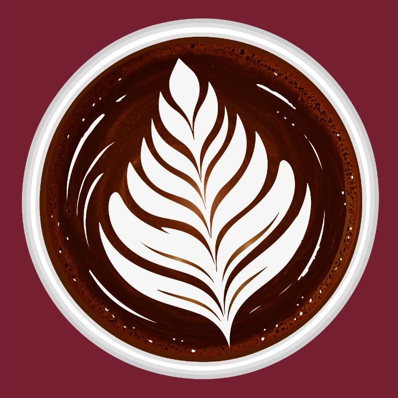 Latte Art Leaf Cappuccino Design