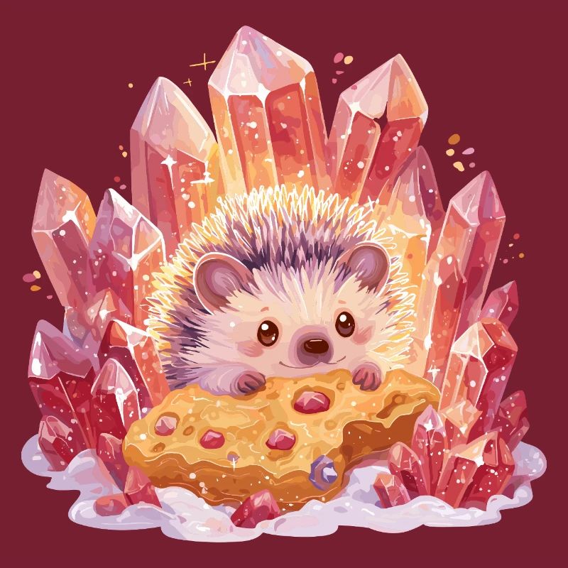 Hérisson en cristal avec un cookie