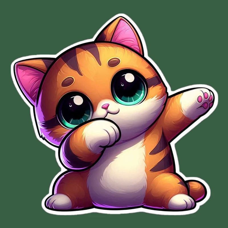 Cute kitten with big expressive eyes