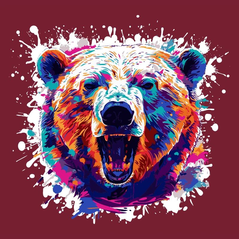 Bunter Bärenkopf PopArt