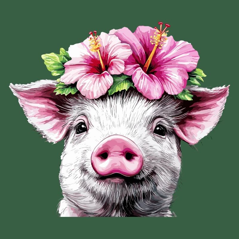 Hibiscus Crown Pig