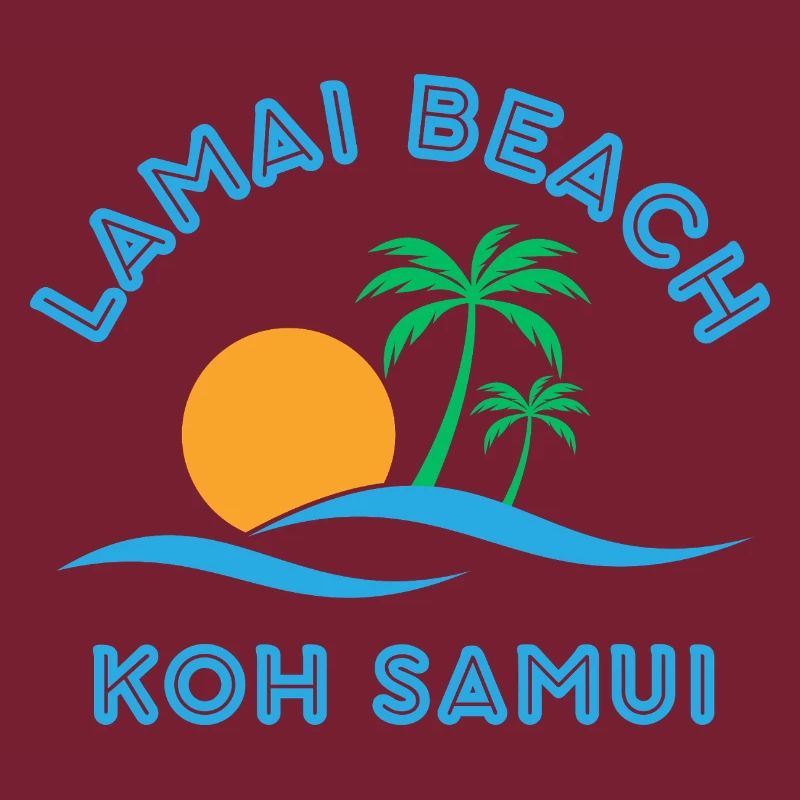 Coucher de soleil de la plage de Lamai Koh Samui