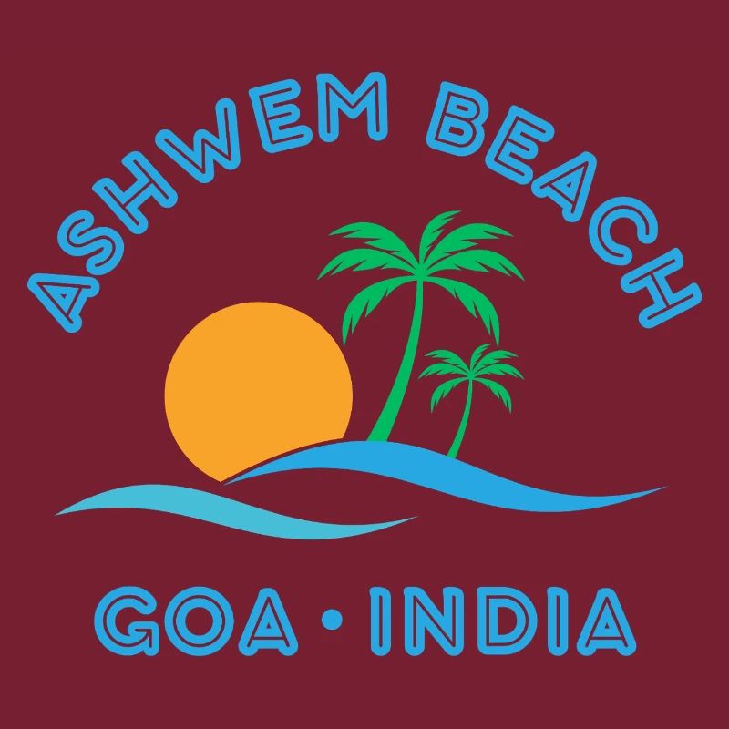 Palmier du coucher de soleil de Goa plage d’Ashwem