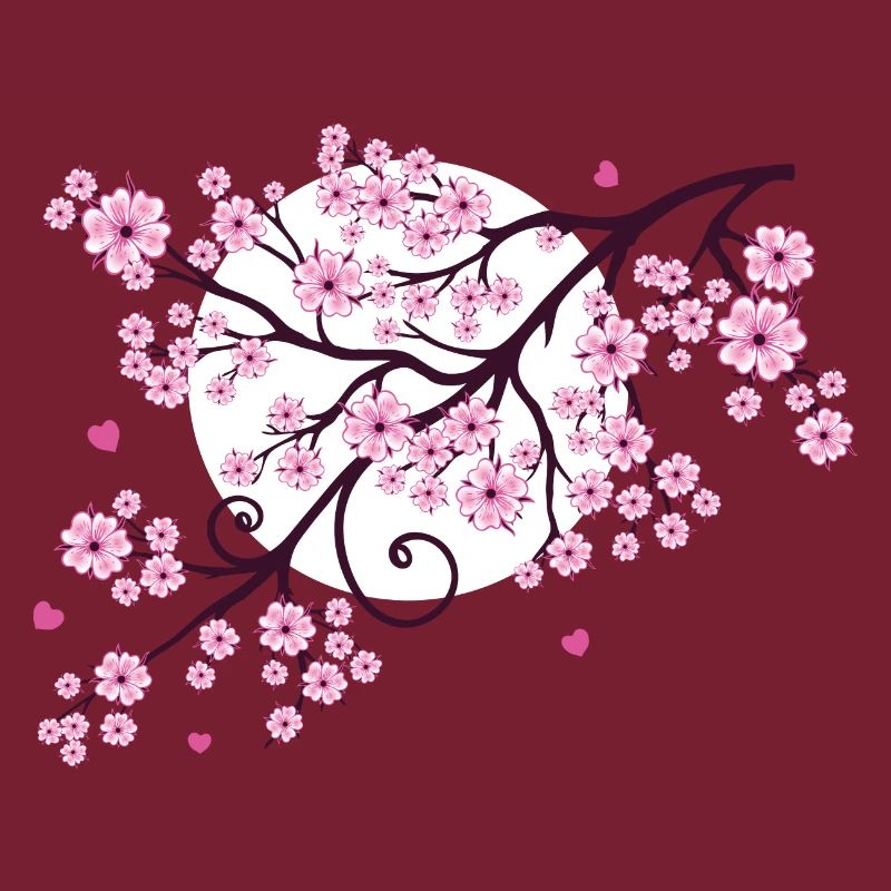 Cherry tree cherry blossom with heart sakura spring