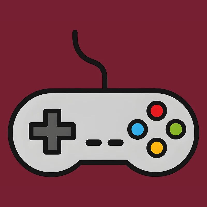Retro Control Silhouette Gamer Game Console
