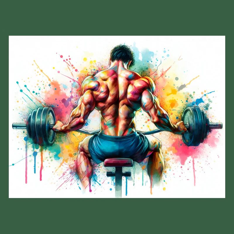 Haltérophile squat haltère