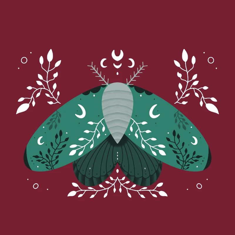 Papillon de nuit vert avec feuillage