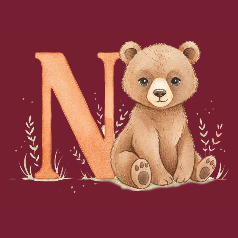 Bear with letter N